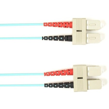 Black Box Colored Fiber Os2 9-Micron Single-Mode Fiber Optic Patch Cable - Ofnr FOCMRSM-010M-SCSC-AQ